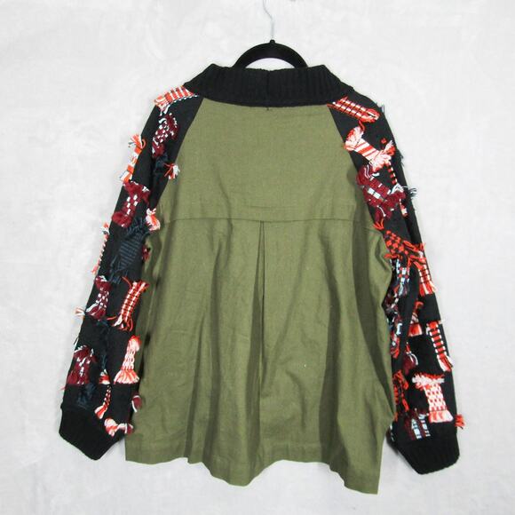 Anthropologie Sweater Size Medium Othilia Cardigan Felia Fringe Puff Sleeve - Picture 7 of 13